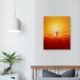 thumbnail image 3 of Nawypu Boho Minimalist Wall Art - Framed Canvas Prints with Sun Rising on the Horizon Design - Perfect for Modern and Neutral Home Decor, Bohemian Style - Ideal for Living Room, Bedroom, 3 of 4