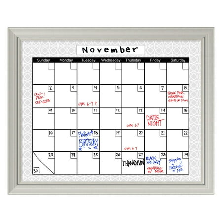 Amanti Art Medallion Grey Calendar Framed Gl Dry Erase Board Amanti Art Medallion Grey Calendar Framed Gl Dry Erase Board