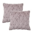 thumbnail image 5 of Home Soft Things Serenta Jacquard Rabbit Faux Fur Throw Pillow Covers 2 Piece Set, 20" x 20", Pink, 5 of 6