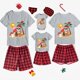thumbnail image 1 of Pijamas familiares navideños a juego, conjuntos de Pijamas cortos grises, Navidad en julio, 1 of 3