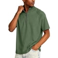 thumbnail image 3 of Bbyeadc Polo Shirts for Men Short Sleeve Breathable Polo Shirt Quarter Zip Collared Solid Color Top Casual Beach Vacation Tee,Green (XXX-Large), 3 of 4