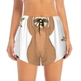 thumbnail image 3 of Uemuo Cute Sloth In Yoga Pose Tree Pattern Women's Athletic Shorts High Waisted Running Shorts with Liner Pockets Gym Elastic Workout Shorts-Medium, 3 of 9