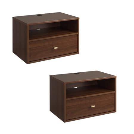 Prepac Floating Nightstands - Set of 2 - Cherry