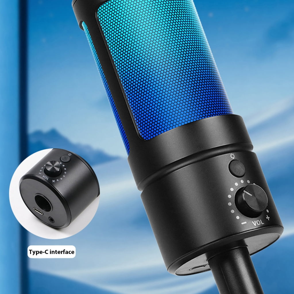 JZROCKER USB Condenser Microphone With Desk Stand For PC Gaming Streaming Podcasting