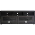 Swindon Modern Dark Brown TV Stand with Glass Doors for TVs up to 60