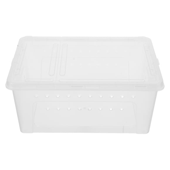 Caja de cría para reptiles, comedero de plástico, contenedor transparente, terrario portátil para serpientes, escorpiones, lagartos, geckos, tarántulas, ranas, tortugas y arañas.