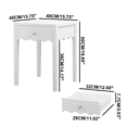 thumbnail image 6 of KAIFENG Minimalist White Curved Edge Nightstand Dual Storage Drawer And Lower Display Shelf, 6 of 6