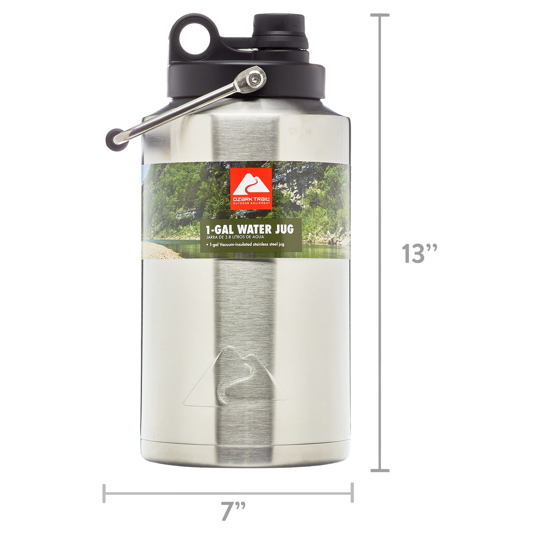 RTIC One Gallon Insulated Water Bottle / Jug Rambler, Stainless Steel