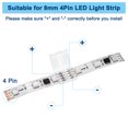 thumbnail image 4 of Uxcell 20-Pack Conectores de luces LED RGB de 4 pines de 8 mm para tiras de luz 5050 2835 Iluminación DIY [Blanco], 4 of 6