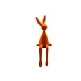 thumbnail image 2 of Xecvkr Flocked Sitting Bunny Resin Figurine Living Room TV Wine Cabinet Decorative Home Ornament Layered Accent Orange 1 Piece Orange, 2 of 6