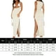 thumbnail image 2 of Vestido Vestido sin espalda con cuello en V profundo ahueca hacia fuera la ropa de fiesta de color sólido con abertura lateral para mujer Ygjytge Blanco T L para Mujer, 2 of 8