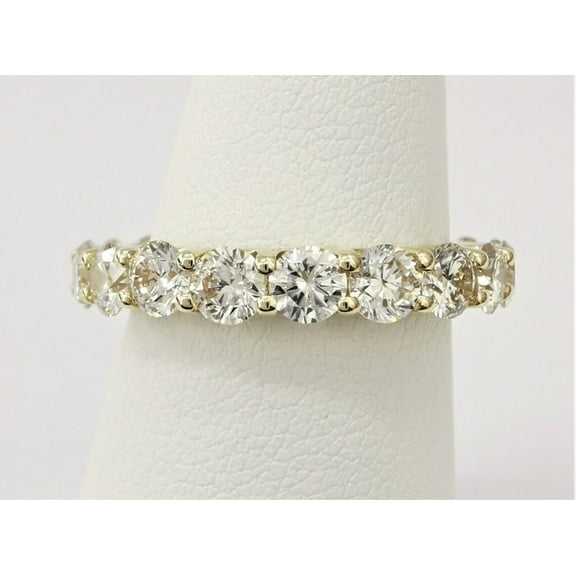 4 Cts Diamond Ring in 14k Yellow Gold Natural Wedding Eternity Designer Ring