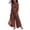 38#Brown, variant on Women's Linen 2 Piece Outfits Sleeveless Ruffle Top Wide Leg Pants Summer Loungewear Beach Travel Sets Brown 2XL
