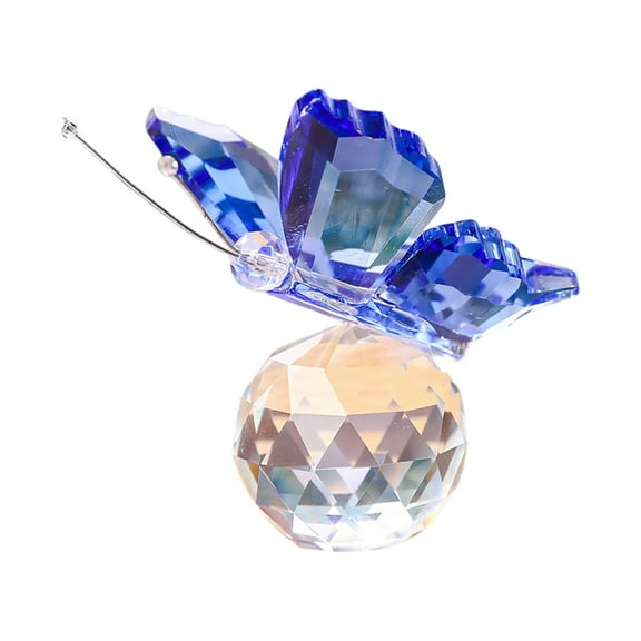 Elegant Crystal Butterfly Figurine Handcrafted Pink Glass Ornament Perfect For Home Decor Gift Sparkling Art Piece