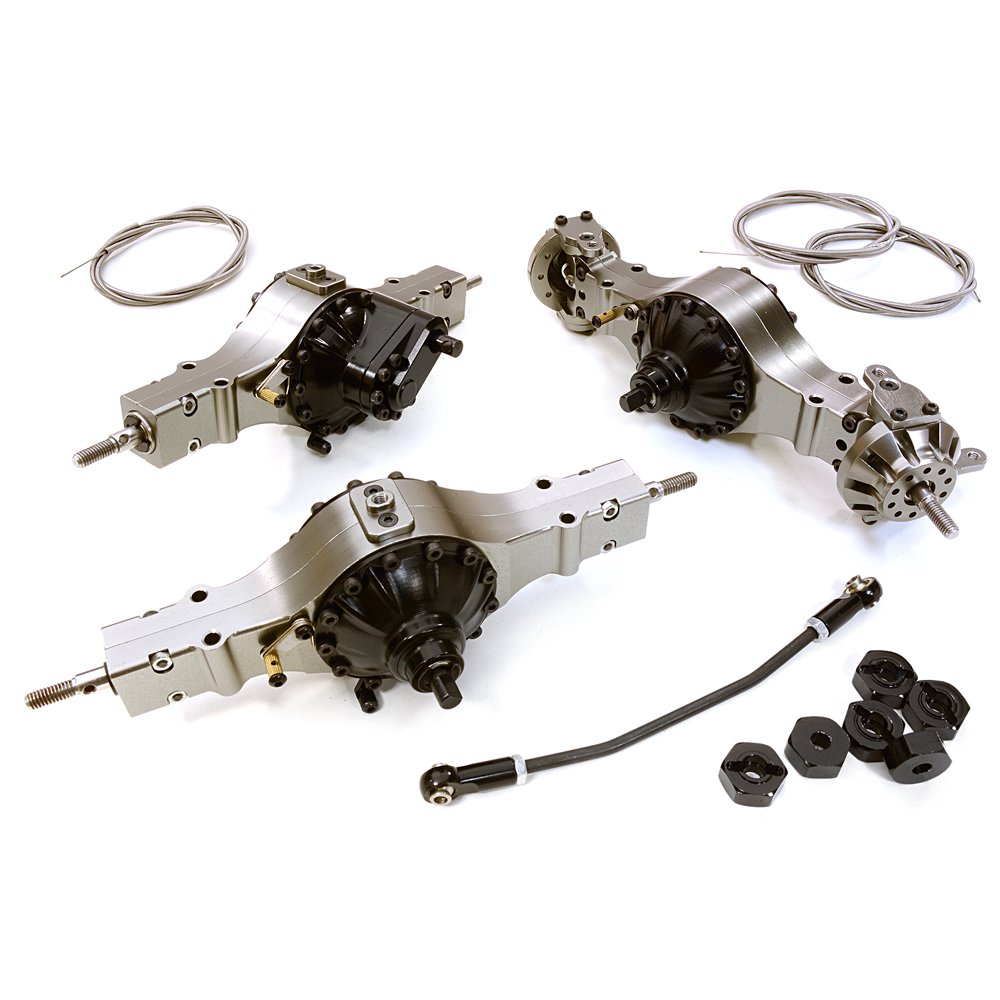 Integy RC Toy Model Hop-ups C26810GUN Remote Locking 6X6 Axle DIY Kit for Scale Off-Road 1/10 to