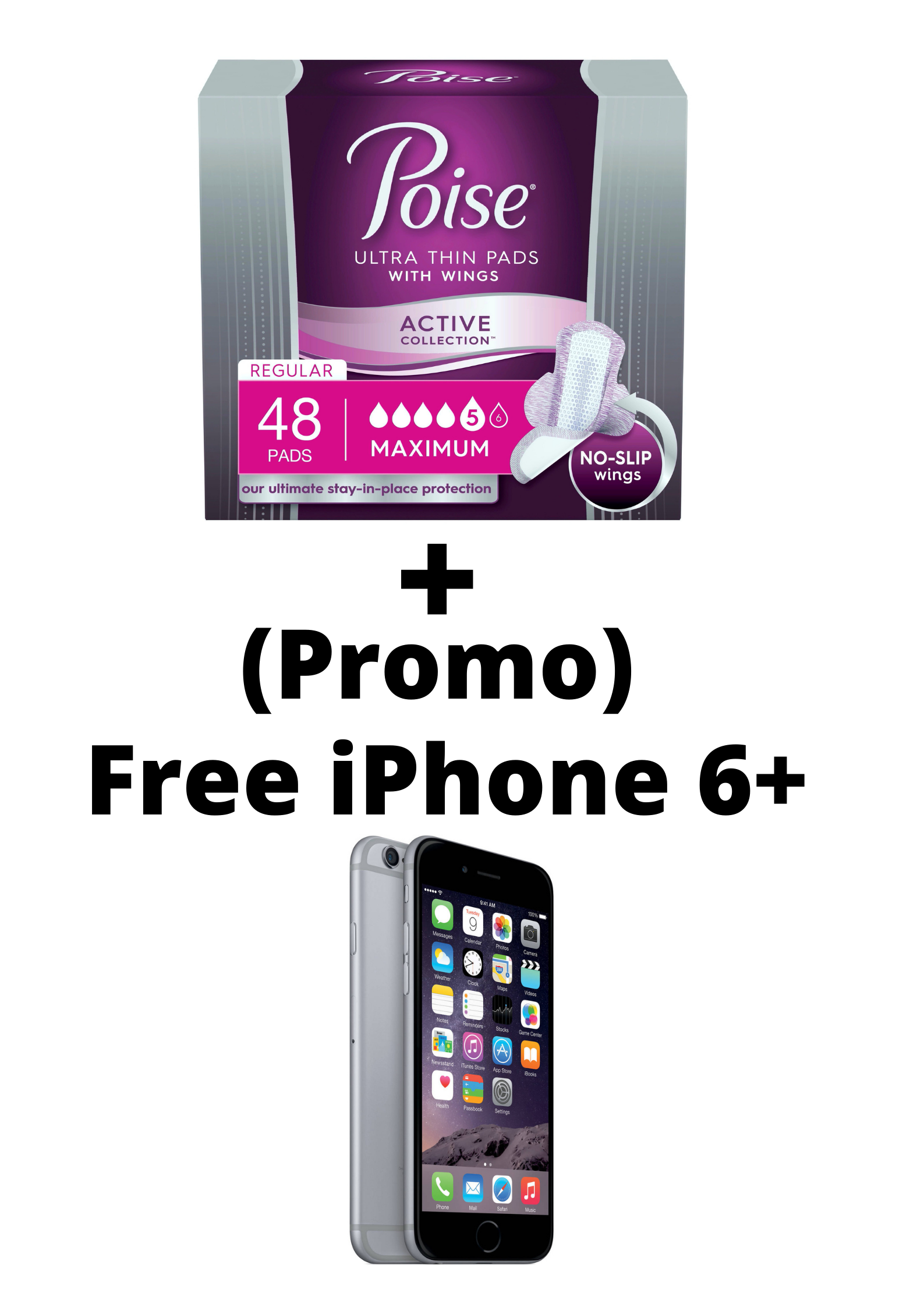 Poise Ultra Thin Incontinence Pads with Wings, Active Collection