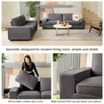 thumbnail image 4 of BALICHUN 88.58" Modern Sofas Couches for Living Room, Loveseat Sofas & couches with Removable Sofa Cushion and Detachable Sofa Cover, Solid Wood Frame and Serpentine Spring,Easy to Install(Grey), 4 of 8