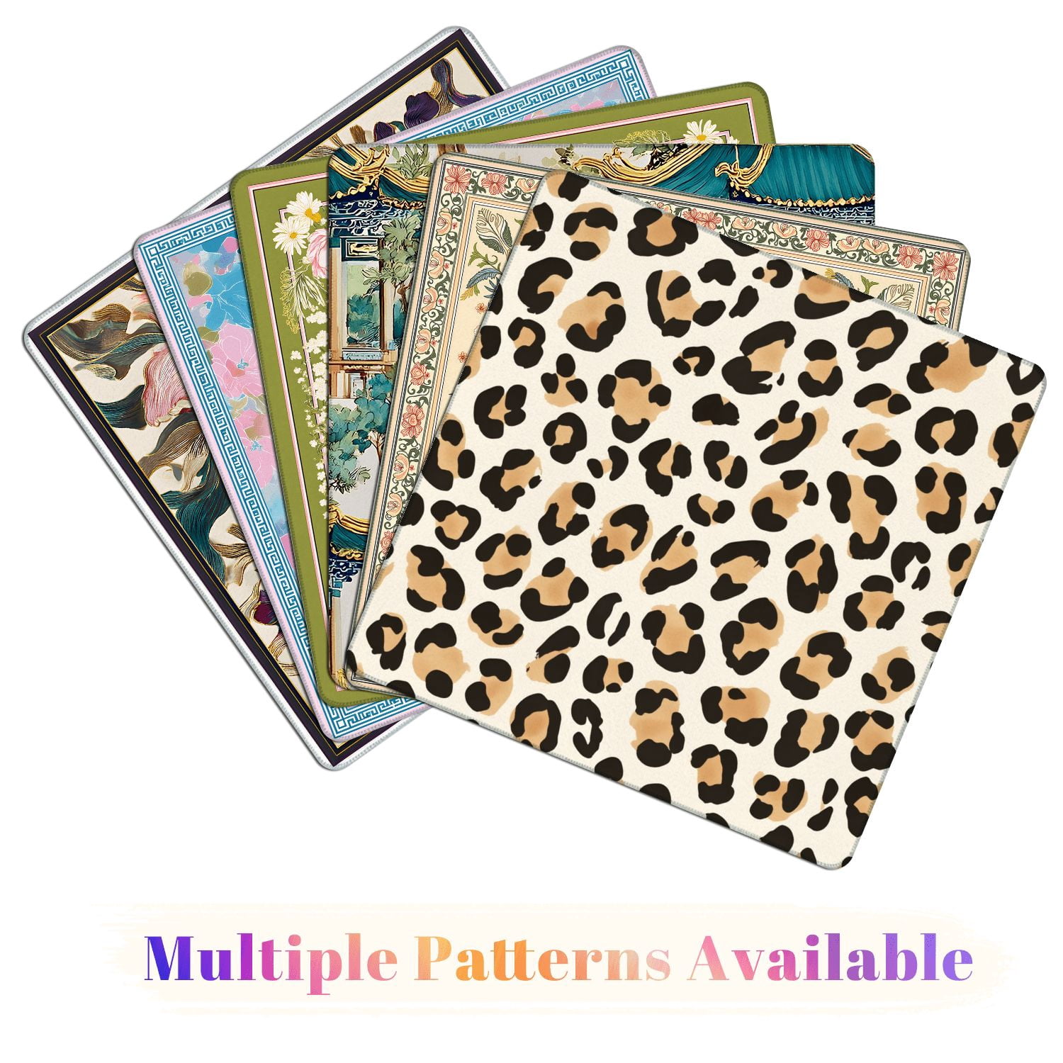 Mahjong Mat 31.5" x 31.5" Animal print leopard texture Non-Slip Noise Reduction American Mahjong Tiles Table Cover for Dominoes Poker Card Board Games Gift