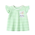 thumbnail image 5 of HILEELANG Little Girls 100% Cotton Bunny Stripe Ruffle Short Set, Sizes 7T, 5 of 7