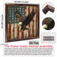 thumbnail image 3 of 2D Flat 1pc Patriotic Wooden Wall Art, 8x8 inches - Majestic Eagle Soaring Over Vintage American Flag, Ideal for Home Office Decor, Perfect Gift for Wildlife Enthusiasts, Modern Style, Wall-Mounte, 3 of 9