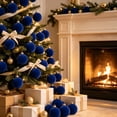 thumbnail image 6 of 15PCS Clearance! Blue Jumbo Ball Shatterproof Christmas Ornament, Velvet Christmas Tree Balls Decorative Hanging Ornaments, Christmas Decorations, 6 of 7