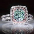 thumbnail image 3 of Bague de Mode pour Femmes Verte Ronde Diamant Bague de Mariage Cadeau 1 Pce Bague, 3 of 9