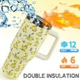 thumbnail image 3 of 40oz Insulated Stainless Steel Tumbler with Handle & Straw - Cute Duck Design Travel Mug, Coffee Water Bottle, Funny Gift for Women, 3 of 6