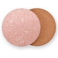 thumbnail image 2 of Light Rose Gold Glitter Drinks Coasters, Non-Scratch Cork Base Round Cups Mats for for Wooden Coffee Table, Cool Housewarming Gift for Home Decor, 2 of 7