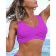 thumbnail image 2 of GHSDFBB Haut de Bikini Torsadé pour Femmes, Col en V, Rembourré, Maillot de Bain, 2 of 3