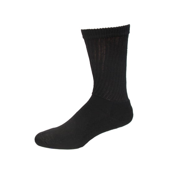 MediPEDS Women's PEDS Diabetic Crew Socks with Coolmax and, Black, Size 10-13