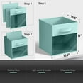 thumbnail image 6 of Sorbus 11 Inch Collapsible Fabric Storage Bin with Clear Window, Pastel Teal, 6 of 6