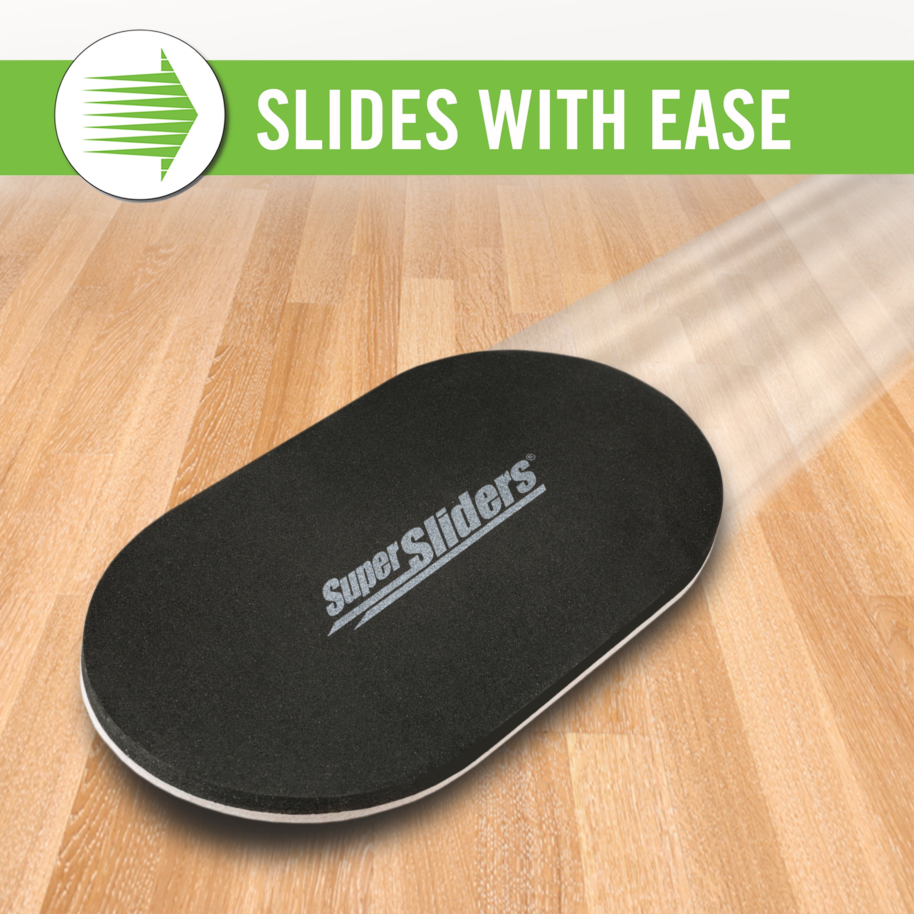 Super Sliders 3-1/2" x 6" Oval Furniture Sliders – 4 Pack, Smooth Gliding Pads for Hardwood Floors (Beige)