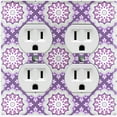 thumbnail image 1 of Metal Light Switch Plate Cover Mandala Purple Gray Floral Pattern Damask MDL107, 1 of 13