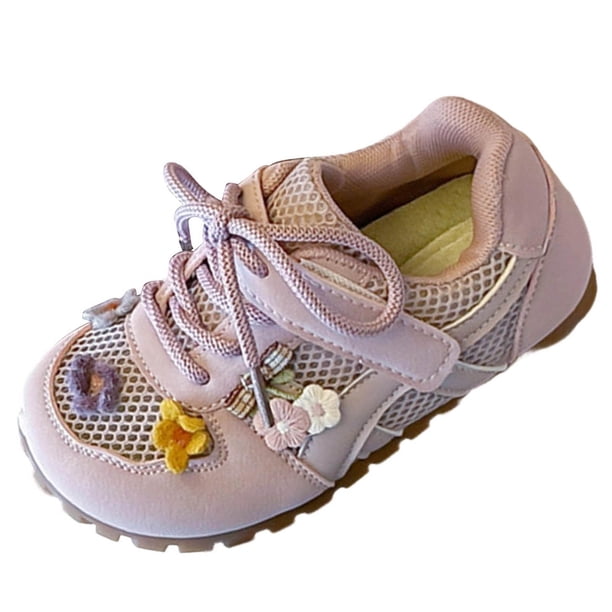 Flores de Primavera Artificiales Interior de Primavera Y Verano de Moda Versátil Desgaste Exterior Pequeña Flor Hueca Malla Dulce Zapatos Deportivos de Ocio