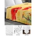 thumbnail image 6 of Poppy Botanical California King Size Flat Sheet, Wrinkleproof & Fadeproof Cooling Flat Bed Sheet Only, Vintage Floral Yellow Ombre Breathable Soft Bedding Top Sheets 108 x 98 Inches, 6 of 8