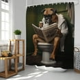 thumbnail image 2 of Shiyou-Chien Assis sur la Lecture des Toilettes Rideau de Douche, Ensembles de Rideaux de Douche Amusants pour Salle de Bain avec 12 Crochets, Rideau de Douche Imperméable pour Baignoire Humour Animaux Décoration de Salle de Bain 72 x 72 Pouces, 2 of 4
