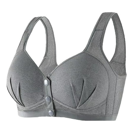 Gnurob Front Closure Bras for Women Gathering Plus Size Push Up Bra Thin Cup Wireless Bralette Full Coverage T-Shirt Bralettes Beauty Back Smoothing Brassiere Clearance Saving Dark Gray 40