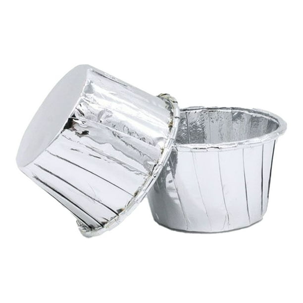 Monstrate Paquete de 100 Cupcake Liner Mousse Mold Pastelería Postre Galletas Taza Pan Wrappers Inicio Comedor Hotel Panadería Cocina Hornear Herramientas y accesorios para hornear Plata Monstrate HA067404-03