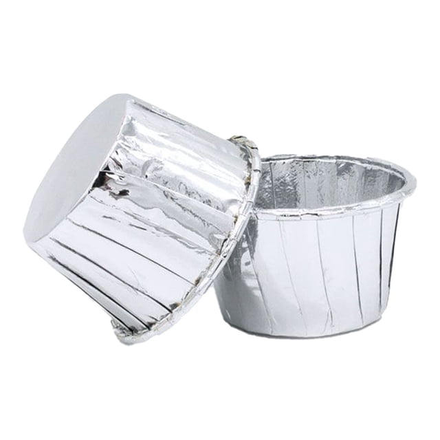 Advancent Paquete de 100 Cupcake Liner Mold Pastelería Postre Galletas Pastel Taza Bandeja Envolturas Comedor Hotel Café Cocina Herramienta para hornear Herramientas y accesorios para hornear Plata Advancent HA067404-03