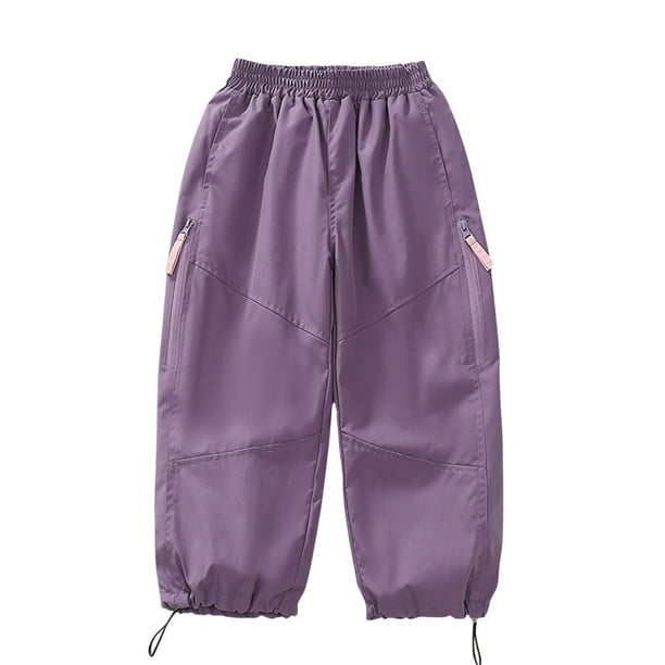 Pantalones largos para niños, de color liso, informales, versátiles, de pierna ancha con cinturilla elástica, modernos e informales, de poliéster.