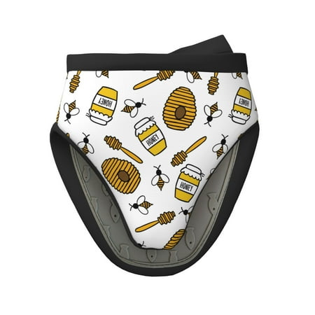 

Vsdgher Honey Non-Slip Mini Oven Mitt Set Short Oven Mitts for Baking Grilling Barbecue Microwave 5.9 x5.9 in