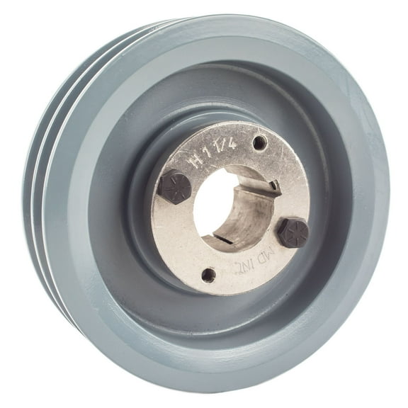 Masterdrive Cast Iron 5.5" Dual Groove Pulley Belt A Section 4L with 1-1/4" Sheave Bushing 2AK56H