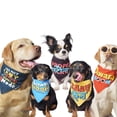 thumbnail image 1 of Pet Set Go Rouge, Bleu, Vert, Jaune, Noir Pack de 5 Bandanas Imprimés - Grand, 1 of 3