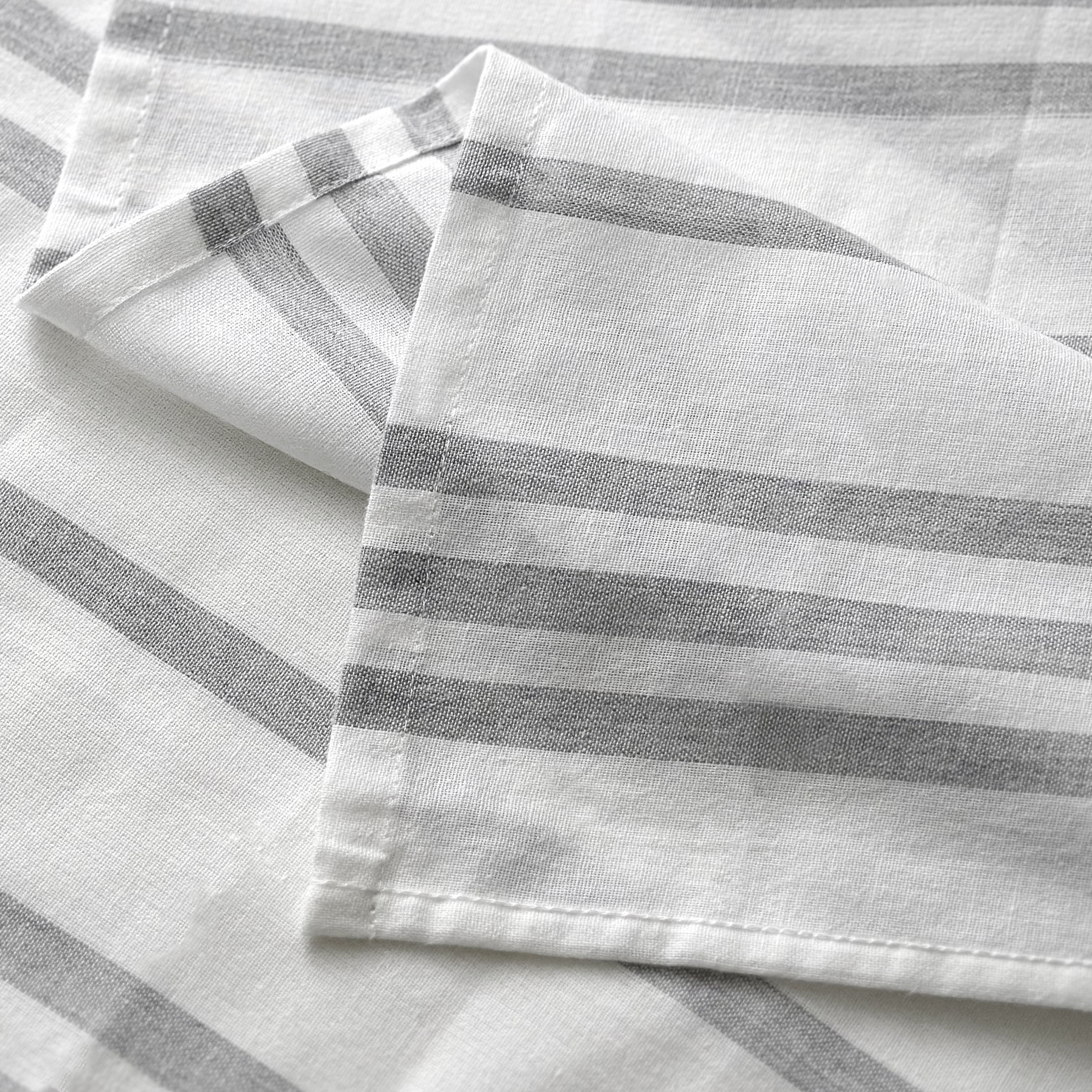 Mainstays 5-Pack Flour Sack Kitchen Towels, White & Gray Stripe, 30 in x 30 in