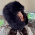 thumbnail image 6 of D-GROEE Winter Hat Women Winter Imitation Mink Lei Feng Hat Thickened Warm Ski Coldproof Earflap Hat, 6 of 8
