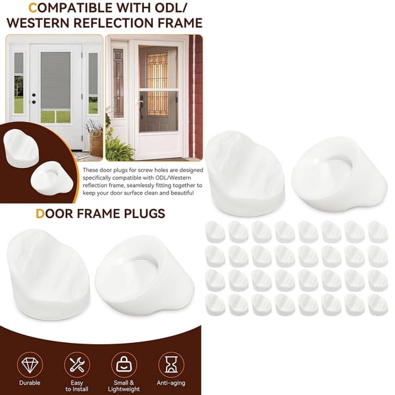 2026 Silicone Door Frame Plugs, 5/16 x 1/4 Inch Round Entry Door Plug, White Frame Screw Hole Plugs for Furniture Frames Insert Caps,White,50PCS