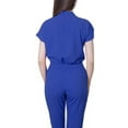 thumbnail image 5 of ASDFVBKG Scrubs Set for Women Crew Neck Snap Front Short Sleeve Jogger Suits with Multi Pockets Nurse Tops & Cargo Pant 2025 Nurse Uniform Casual Workwear Scrub Sets Blue L, 5 of 5