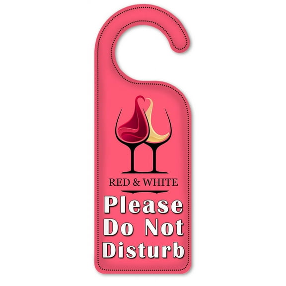 Do Not Disturb Door Knob Hanger Sign - Red & White Wine