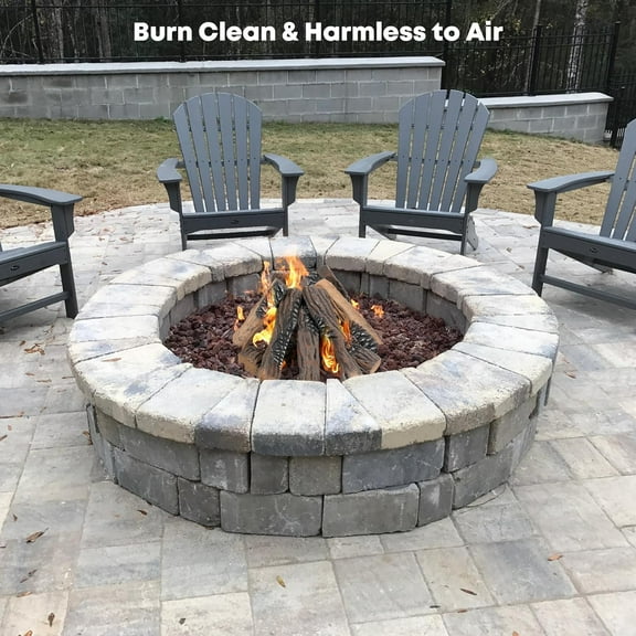 Large Ceramic Gas Logs - 10 Piece Set for Ventless, Gel, Ethanol, Electric, Gas Inserts, Propane, Indoor/Outdoor Fireplaces & Fire Pits