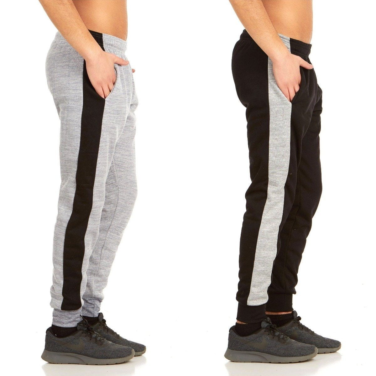 mens striped jogger pants